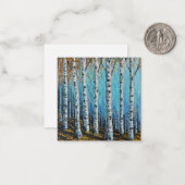 Correspondance Carte de vœux Forêt de bouleaux (Devant/Arrière en situation)