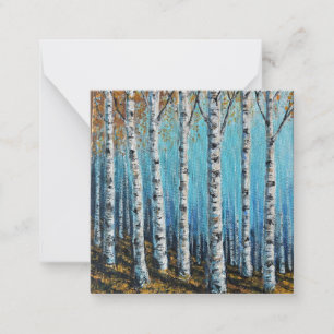 Correspondance Carte de vœux Forêt de bouleaux