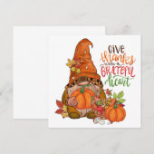 Correspondance Carte de voeux Gnome Thanksgiving (Devant / Derrière)