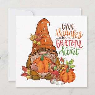 Correspondance Carte de voeux Gnome Thanksgiving