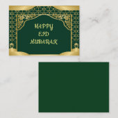 Correspondance Carte de voeux Green Gold Eid Moubarak (Devant / Derrière)