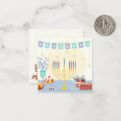 Correspondance Carte de vœux Hanukkah joyeux (Devant/Arrière en situation)