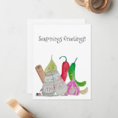 Correspondance Carte de vœux jolie aquarelle des saisons (Devant/Arrière en situation)