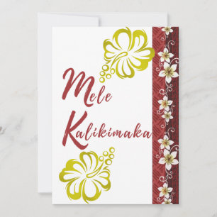 Correspondance Carte de vœux Mele Kalikimaka avec Hibiscus Doré