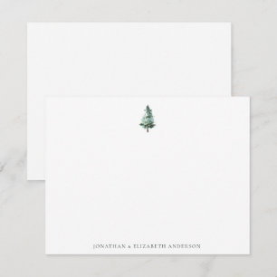 Correspondance Carte de vœux minimaliste Arbre de pin en hiver