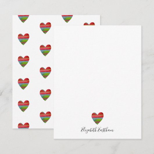 Correspondance Carte de vœux moderne à motif cœur simple (Devant / Derrière)