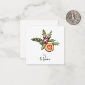 Correspondance Carte de vœux moderne de Noël avec gui (Devant/Arrière en situation)