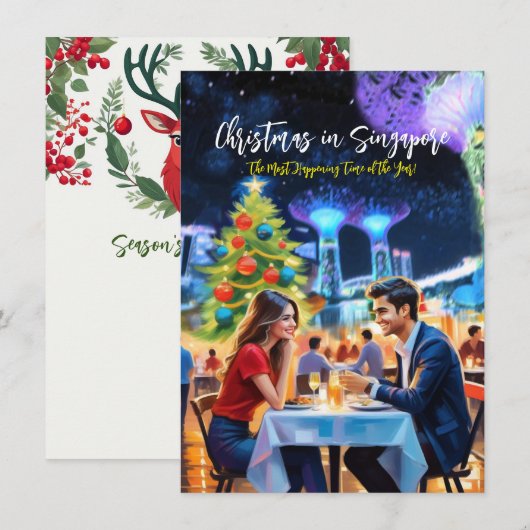 Correspondance Carte de vœux « Noël à Singapour » (Devant / Derrière)