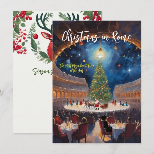 Correspondance Carte de vœux 'Noël loin à Rome' (Devant / Derrière)