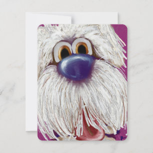 Correspondance Carte de vœux peinte à l'huile de chien heureux Sl