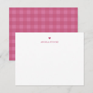 Correspondance Carte de vœux personnalisée avec nom et cœur rose