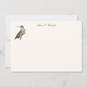 Correspondance Carte de vœux personnalisée de Colibri Calliope fe