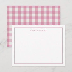 Correspondance Carte de vœux personnalisée rose à carreaux rose