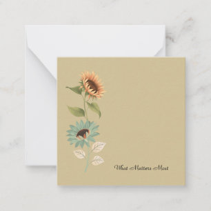 Correspondance Carte de vœux plate à motif floral de tournesol ré
