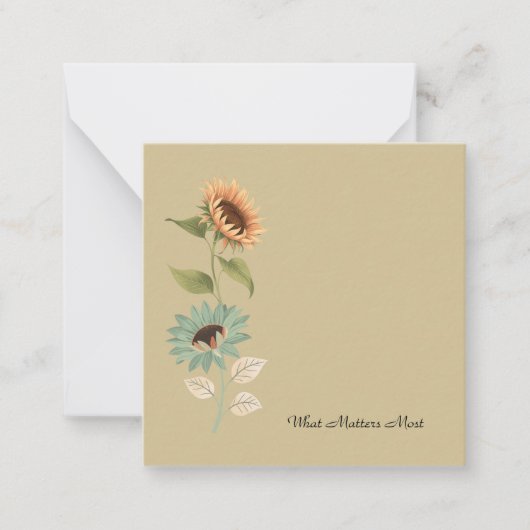 Correspondance Carte de vœux plate à motif floral de tournesol ré (Devant)