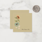 Correspondance Carte de vœux plate à motif floral de tournesol ré (Devant/Arrière en situation)