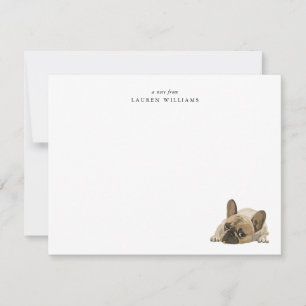 Correspondance Carte de vœux plate de chiot Bouledogue Français