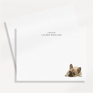 Correspondance Carte de vœux plate de chiot Bouledogue Français