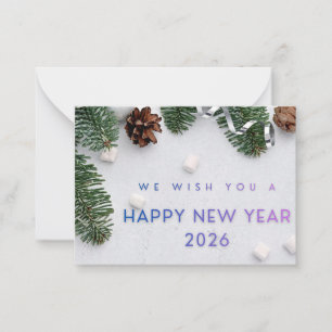 Correspondance Carte de vœux plate élégante pour le Nouvel An 202