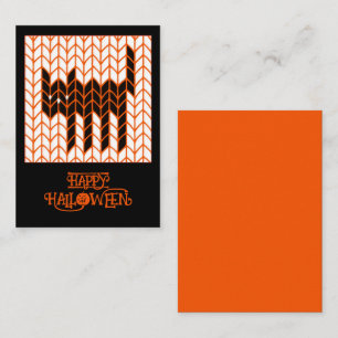 CORRESPONDANCE CARTE DE VŒUX PLATE HALLOWEEN CHAT NOIR TRICOTÉ 3.