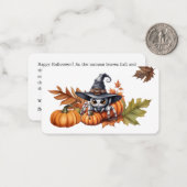 Correspondance Carte de vœux plate Halloween personnalisable (Devant/Arrière en situation)