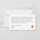 Correspondance Carte de vœux plate Halloween personnalisable (Dos)