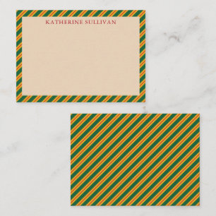 Correspondance Carte de vœux plate Noël à rayures vertes