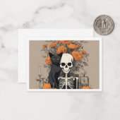 Correspondance Carte de vœux plate pour Halloween (Devant/Arrière en situation)