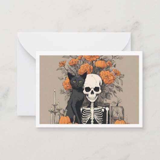 Correspondance Carte de vœux plate pour Halloween en attendant (Devant)