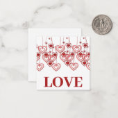 Correspondance Carte de vœux plate Saint-Valentin Cœurs Rouges (Devant/Arrière en situation)