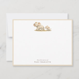Correspondance Carte de vœux pour baby shower - Nursery éléphant