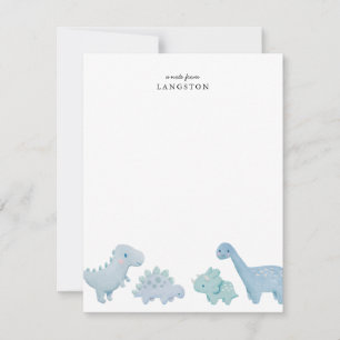 Correspondance Carte de vœux pour enfants aux dinosaures bleus