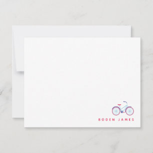 Correspondance Carte de vœux rétro moderne vélo rouge bleu