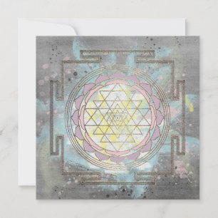 Correspondance Carte de vœux Sri Yantra aquarelle