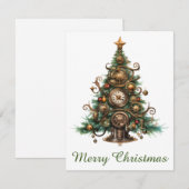 Correspondance Carte de voeux Steampunk Christmas Tree (Devant / Derrière)