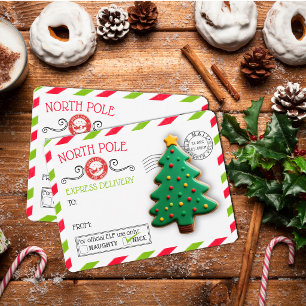 Correspondance Carte d'envoi de biscuits de Noël North Pole Expre