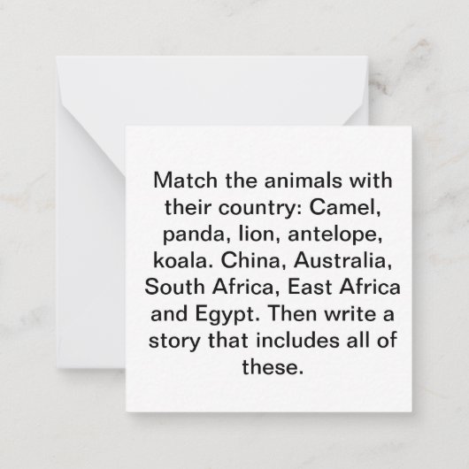 Correspondance Carte d'idée de l'histoire (Dos)