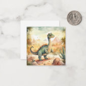 Correspondance Carte d'illustration de l'aquarelle de dinosaure m (Devant/Arrière en situation)