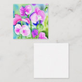 Correspondance Carte d'impression couleur d'aquarelle de fleur de (Devant / Derrière)