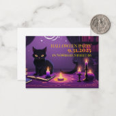 Correspondance Carte d'invitation avec illustration de chat d'Hal (Devant/Arrière en situation)