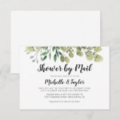 Correspondance Carte d'Invitation de douche virtuelle rustique et (Devant / Derrière)