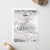 Correspondance Carte d'invitation de mariage élégante avec code Q (Devant/Arrière en situation)