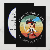 Correspondance Carte d'invitation pour fête de garçon pirate (Devant / Derrière)