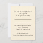 Correspondance Carte d'offre de masse pour repos éternel (Dos)