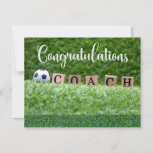 Correspondance Carte Félicitations de Football pour Coach avec ba
