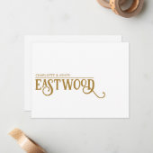 Correspondance Carte Gold Note du nom unique de couple (Devant/Arrière en situation)