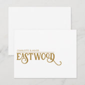 Correspondance Carte Gold Note du nom unique de couple (Devant / Derrière)