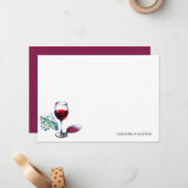 Correspondance Carte Mariage pour les amateurs de vin (Devant/Arrière en situation)