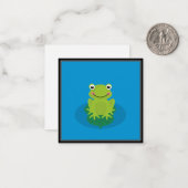 Correspondance Carte Mini Note Merci de grenouille mignonne (Devant/Arrière en situation)