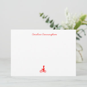 Correspondance Carte minimaliste de note à plat pour vélos rouges